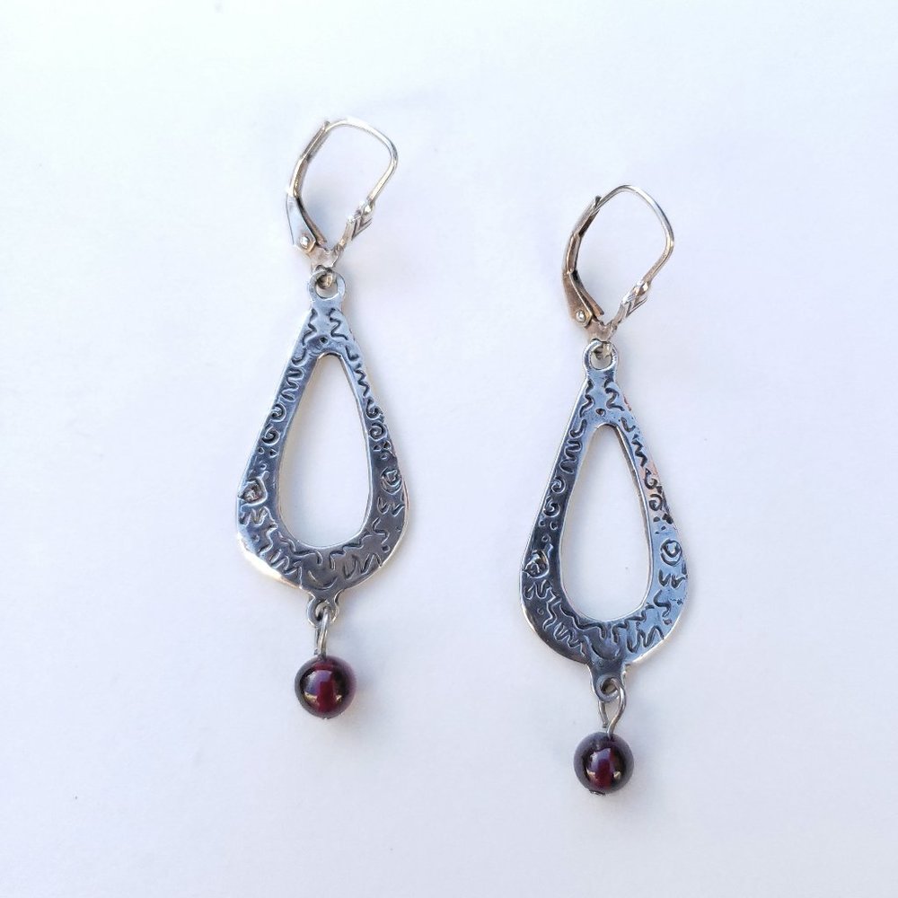 Sterling Silver Garnet Earrings